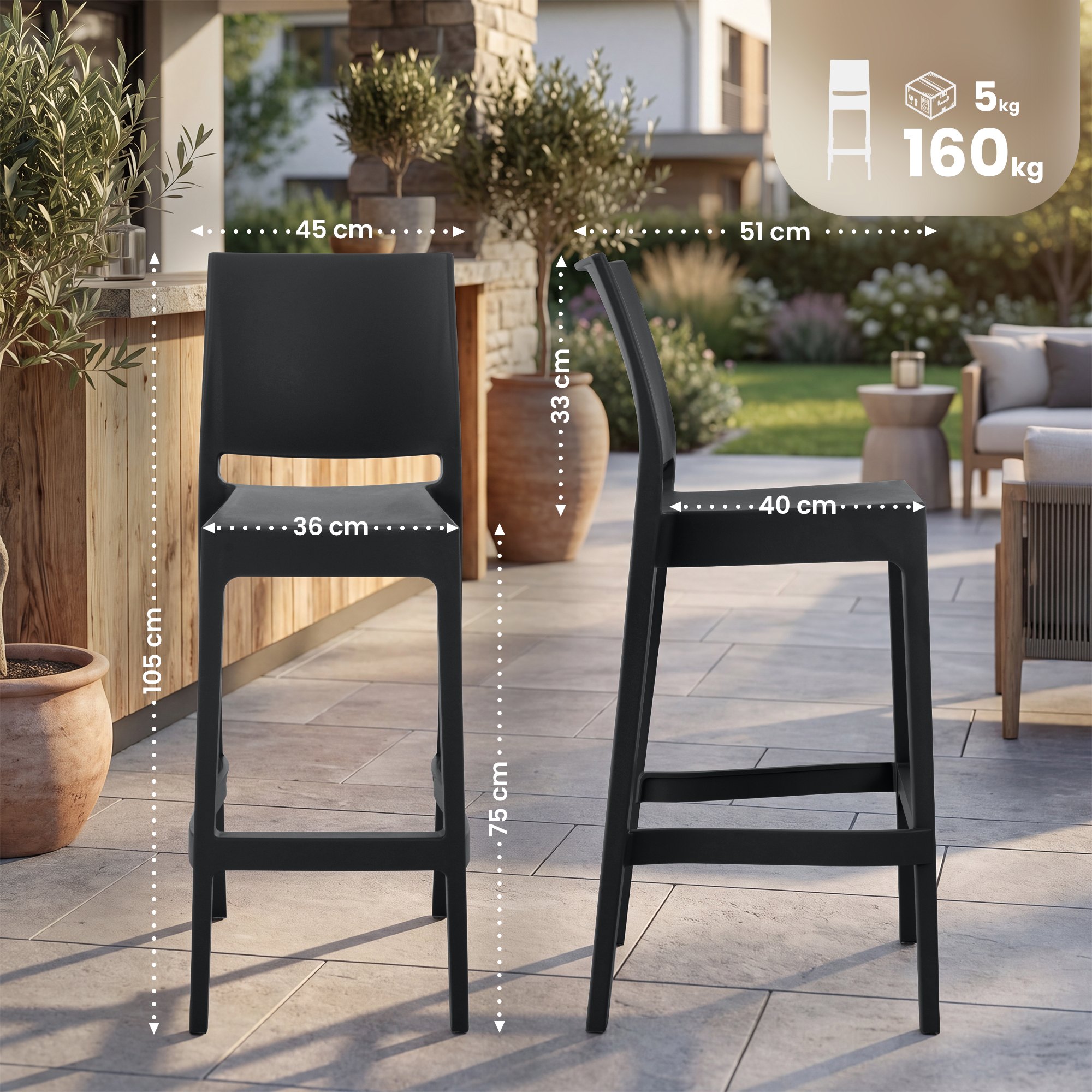 4er Set Barhocker Maya