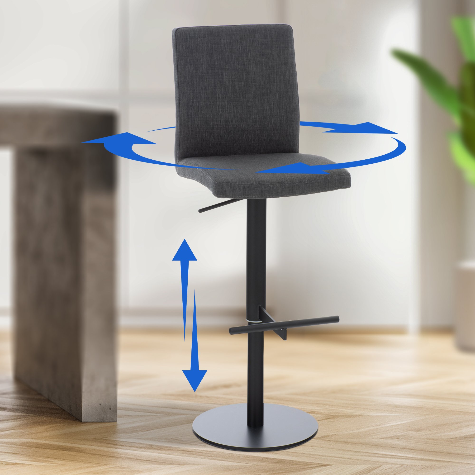 Barhocker Cadiz Stoff schwarz