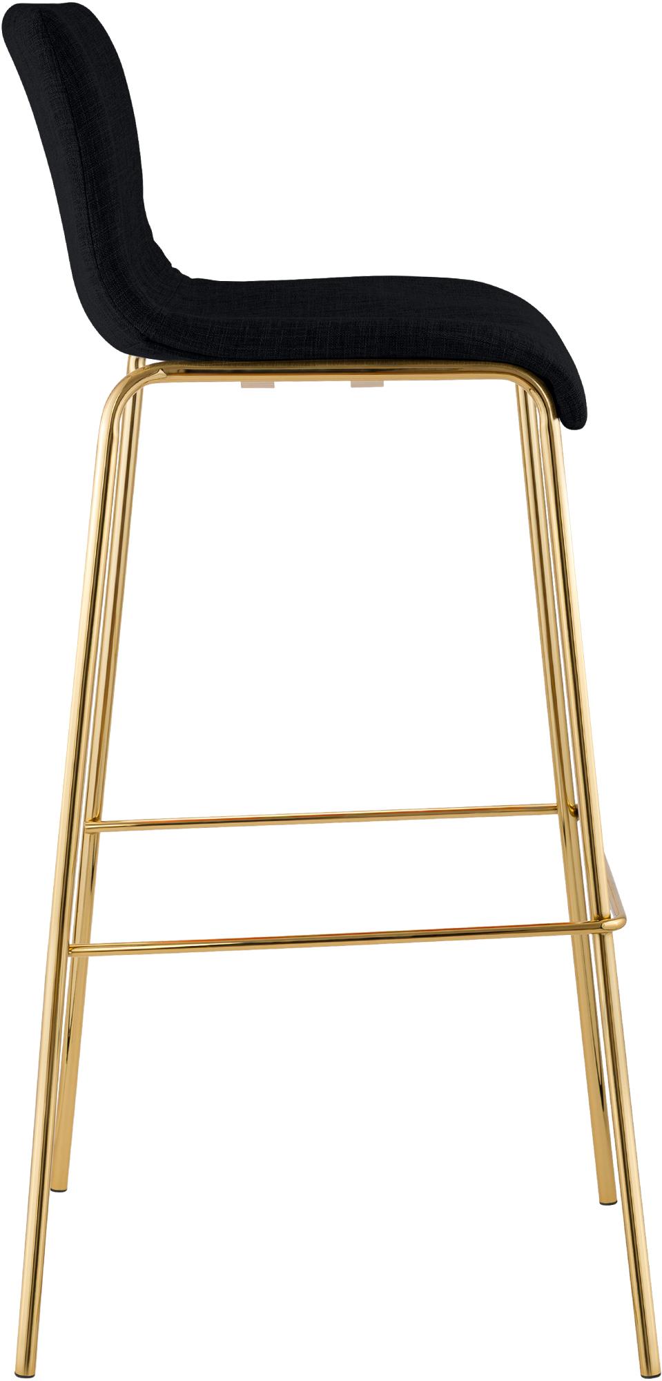 Barhocker Hoover Stoff 4-Fuß Gold