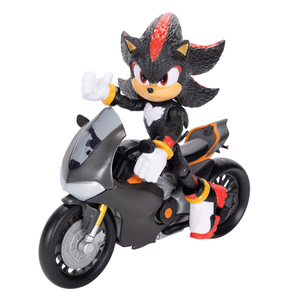Jakks Pacific Sammel- & Spielfiguren Sonic The Hedgehog 3 - Shadow mit Mototrrad Spielset - 13 cm