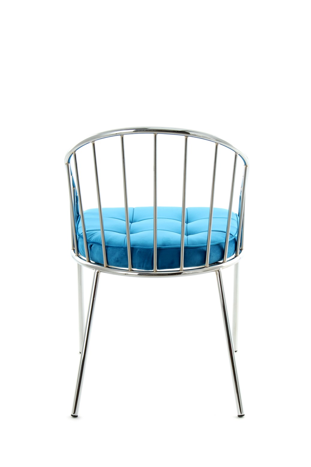 Design-Stuhl Blau / Chrom
