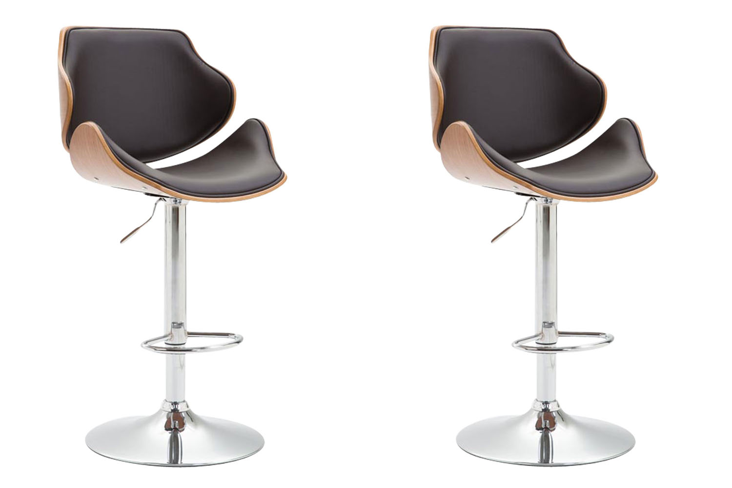 2er Set Barhocker Belem Kunstleder walnuss