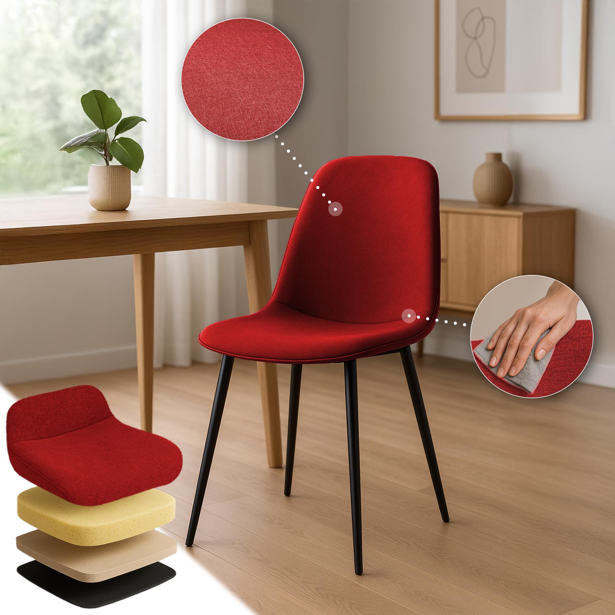 2er Set Esszimmerstuhl Maryam Stoff