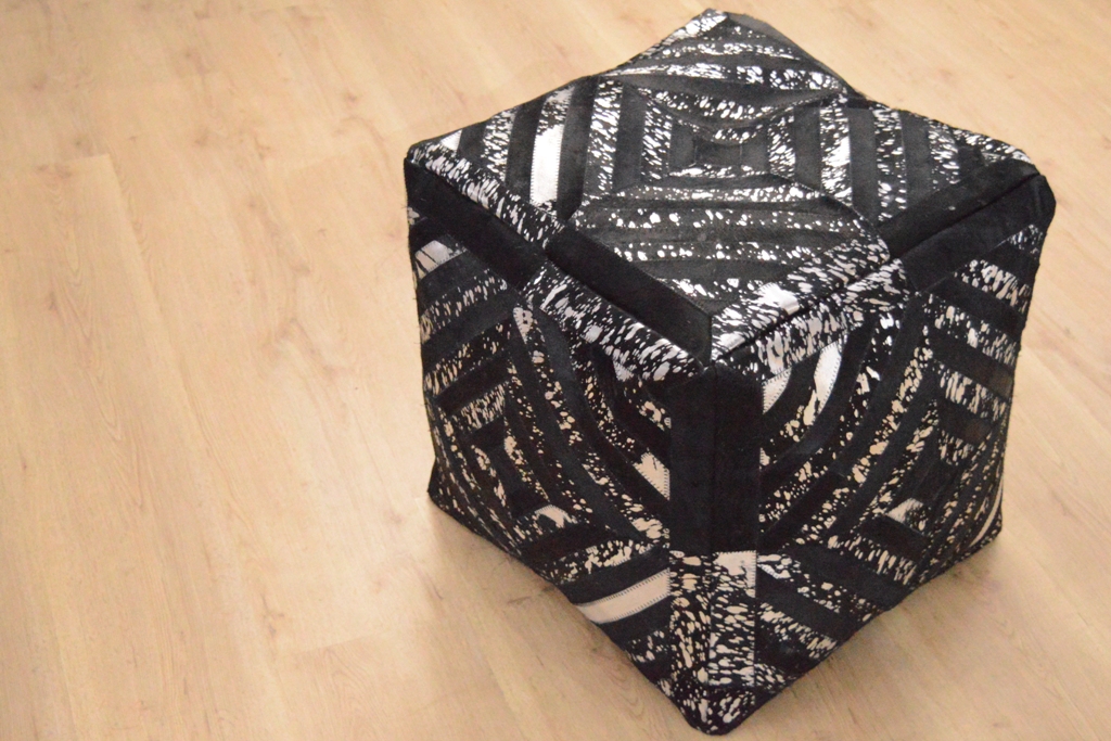 Pouf Spark Pouf 410 Schwarz / Silber 45cm x 45cm