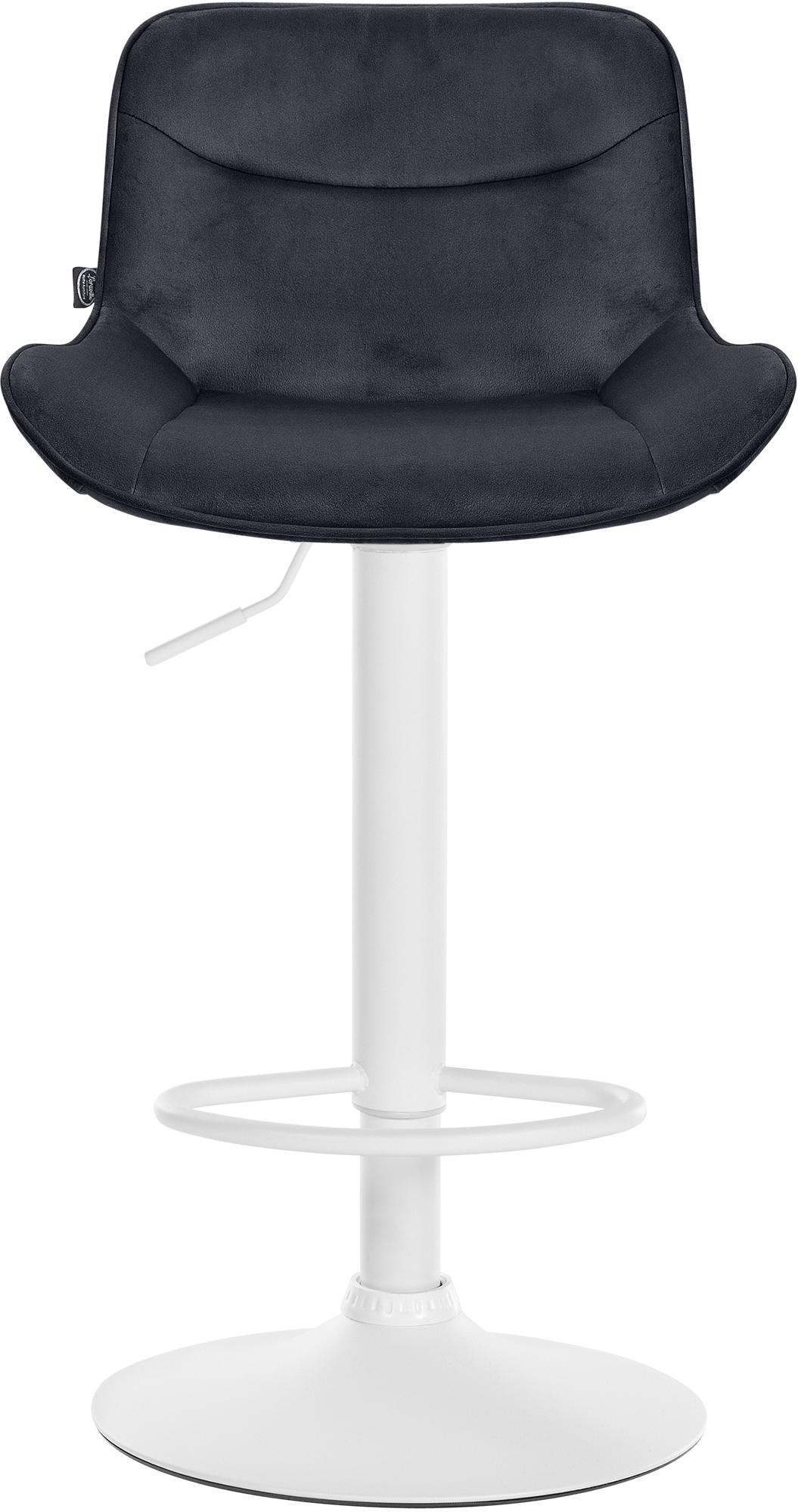 2er Set Barhocker Vonore Samt weiß