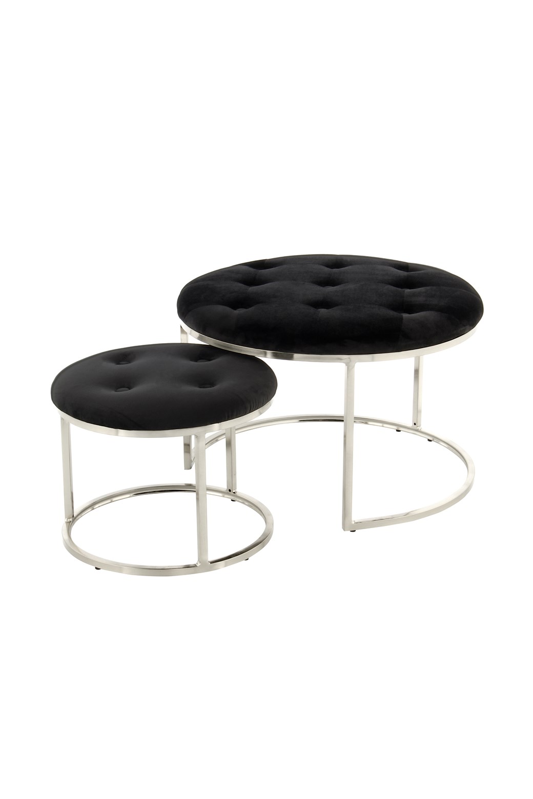 Hocker Hocker Becky 825 2er-Set Schwarz / Silber
