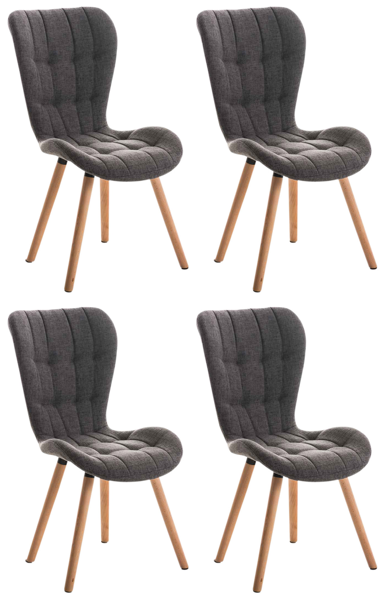 4er Set Stuhl Elda Stoff natura