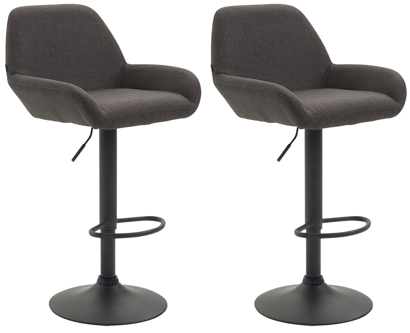 2er Set Barhocker Braga Stoff schwarz