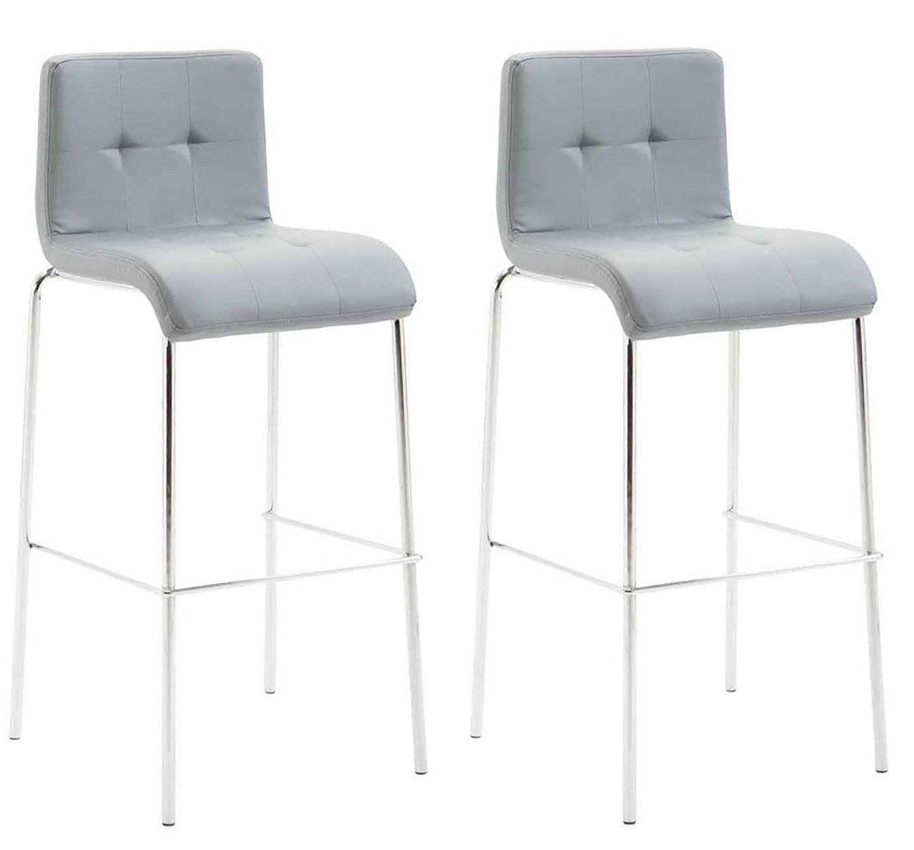 2er Set Barhocker Kado Kunstleder rund chrom