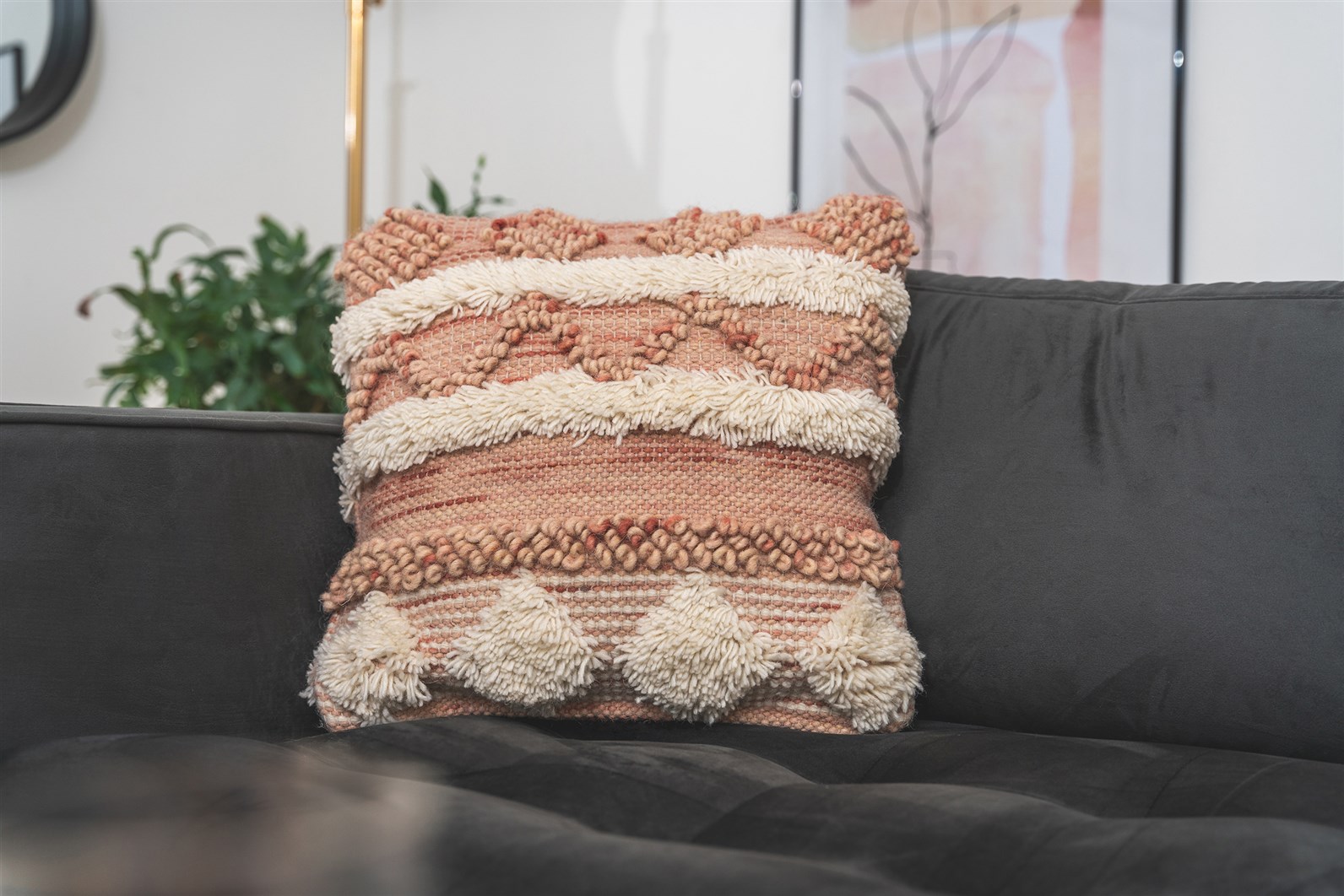 Deko-Kissen Kissen Bohist 225 Rosa / Creme 45cm x 45cm