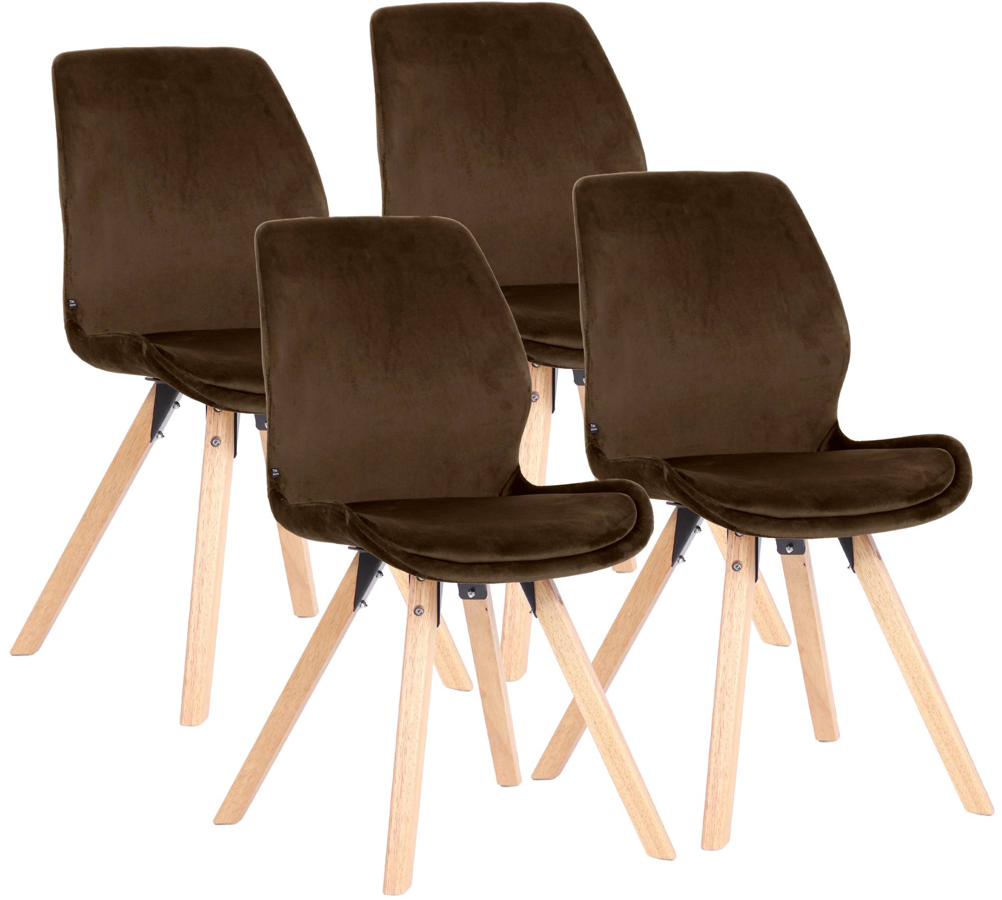 4er Set Stuhl Luna Samt