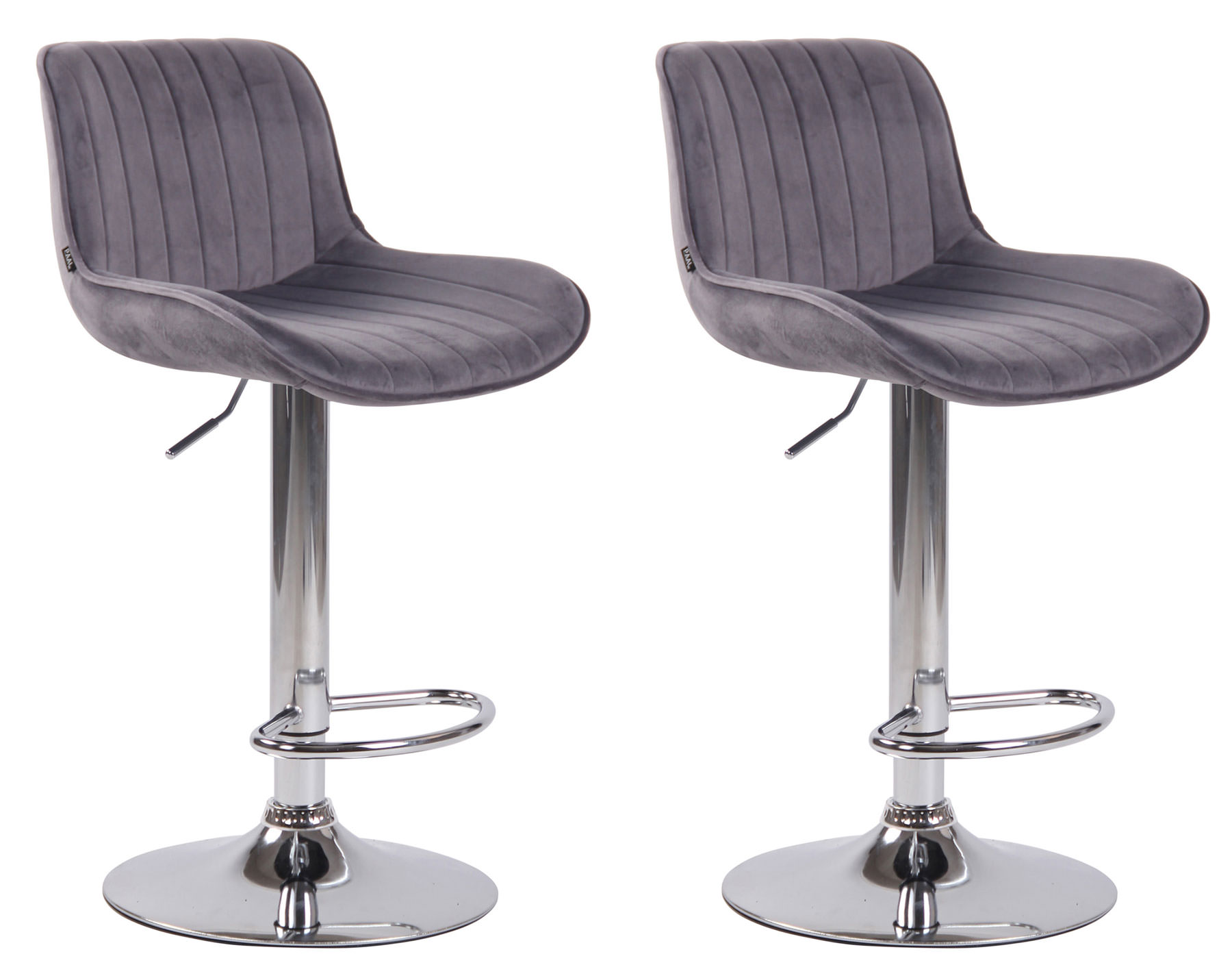 2er Set Barhocker Lentini Samt chrom