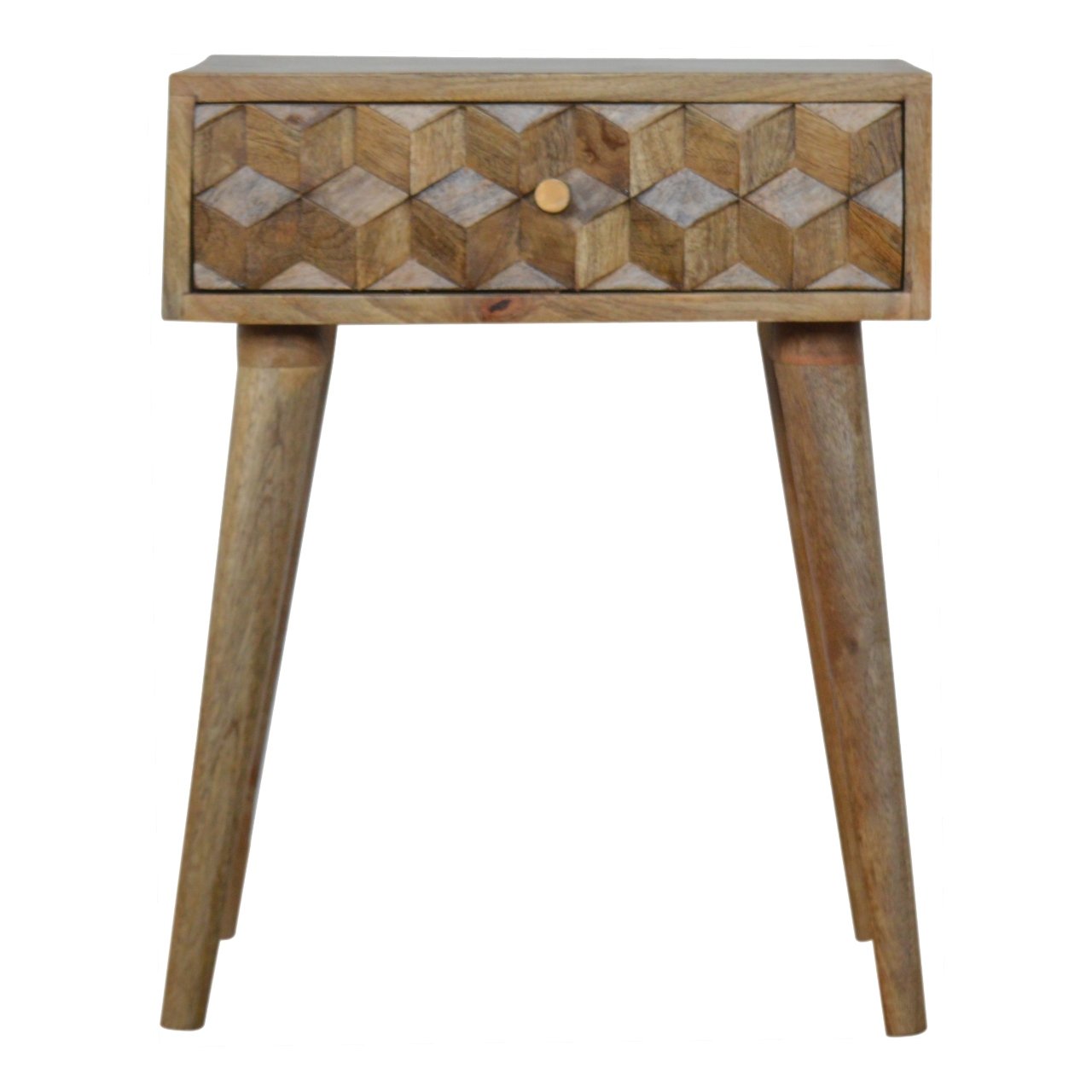 Nachttisch „Cube Carved“ mit 1 Schublade