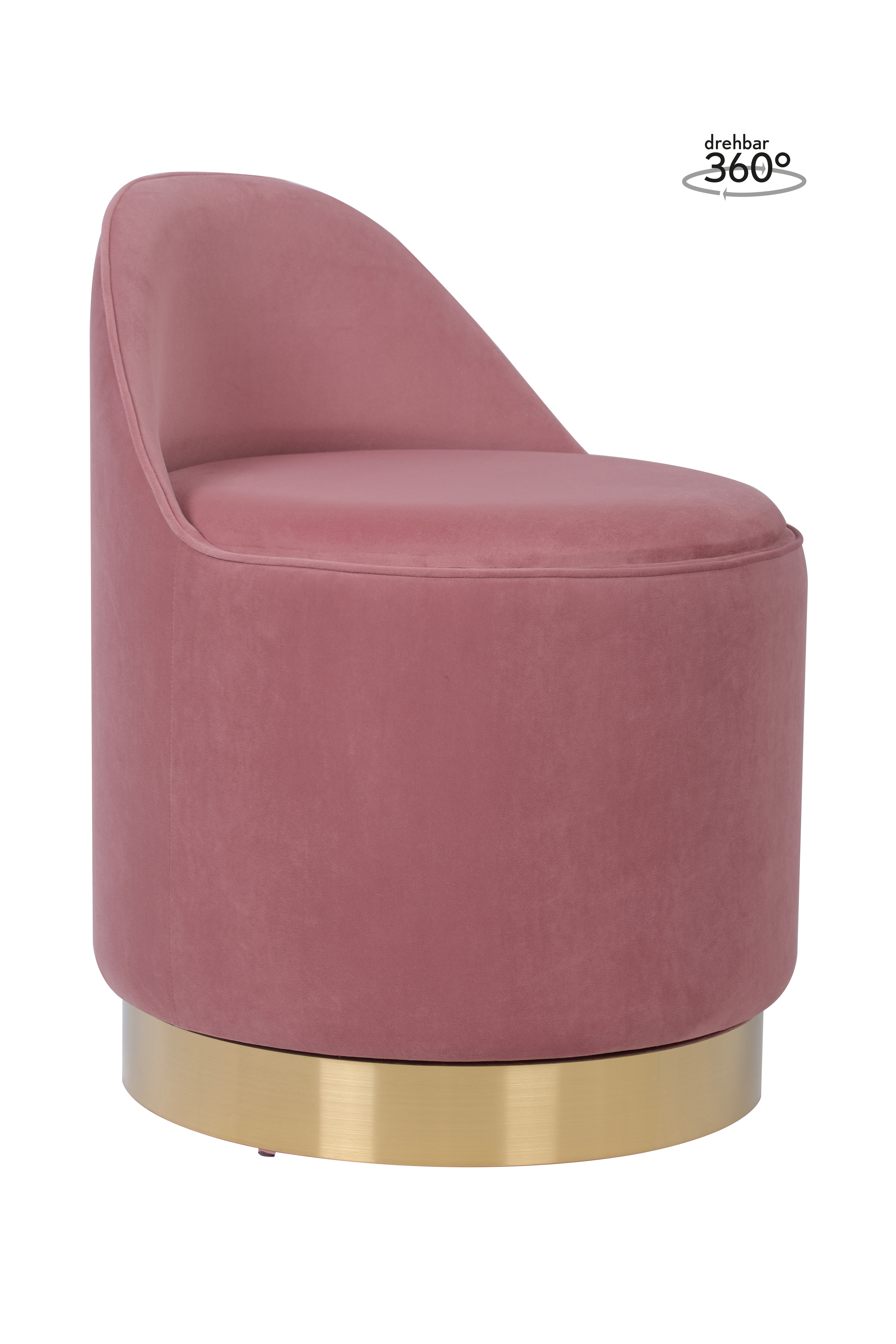 Eleganter Drehhocker Altrosa