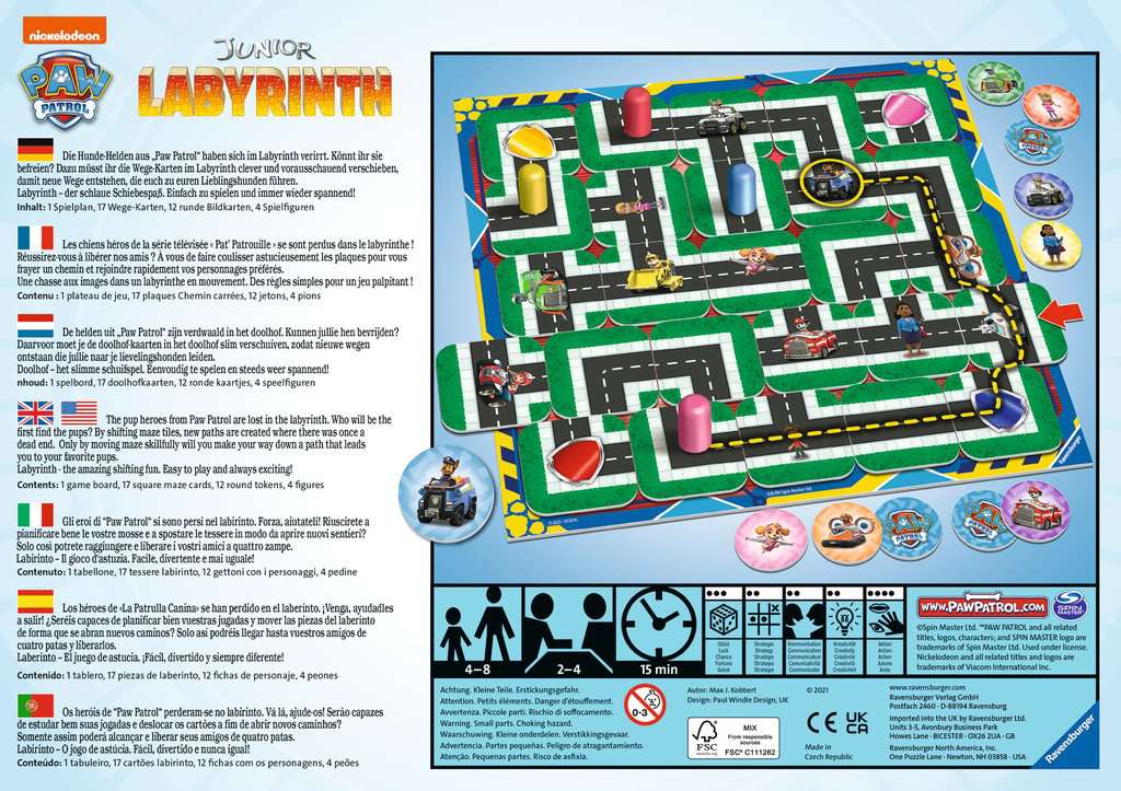 Ravensburger Brettspiele & Gesellschaftsspiele Paw Patrol: Junior Labyrinth - Brettspiel