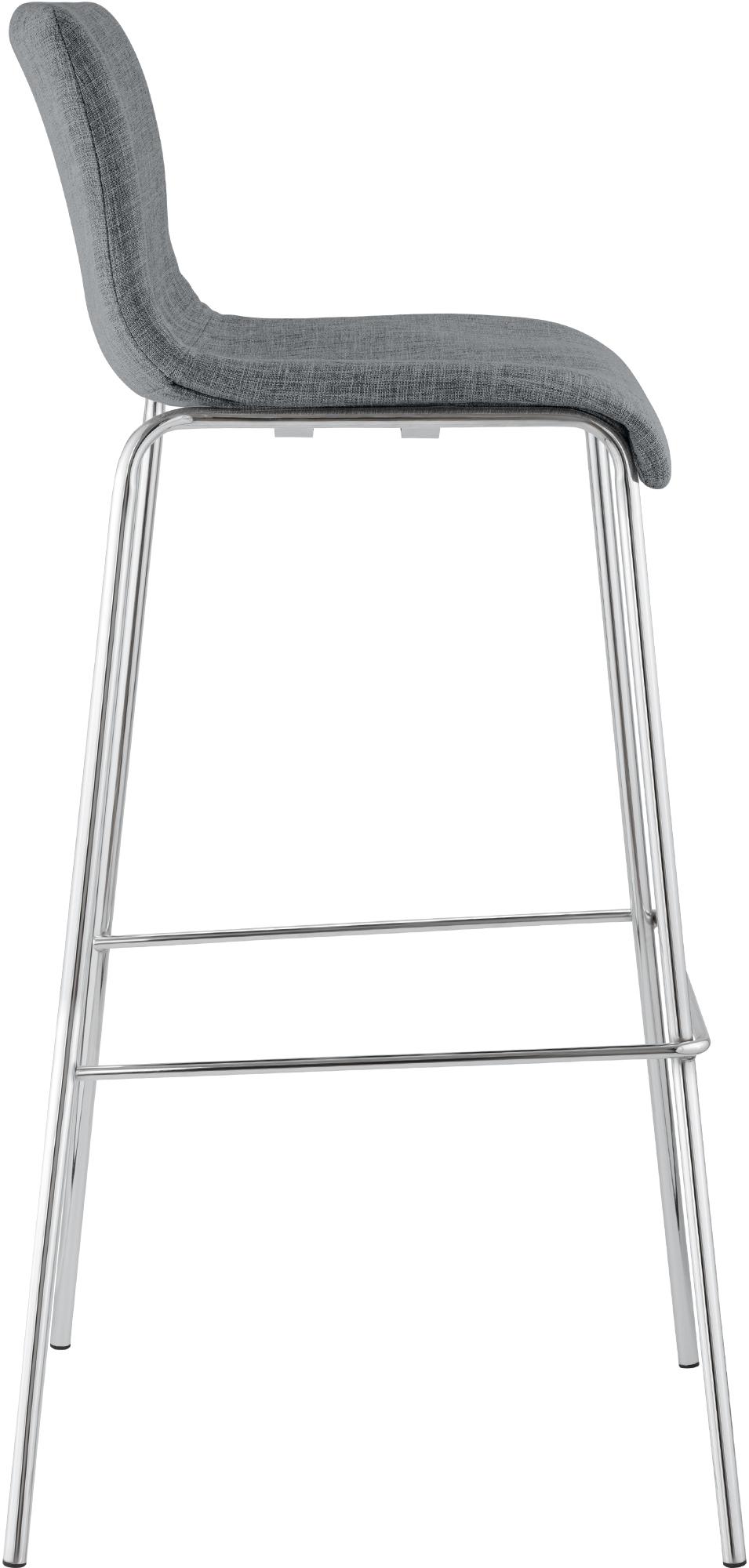 Barhocker Hoover Stoff 4-Fuß Gestell Chrom