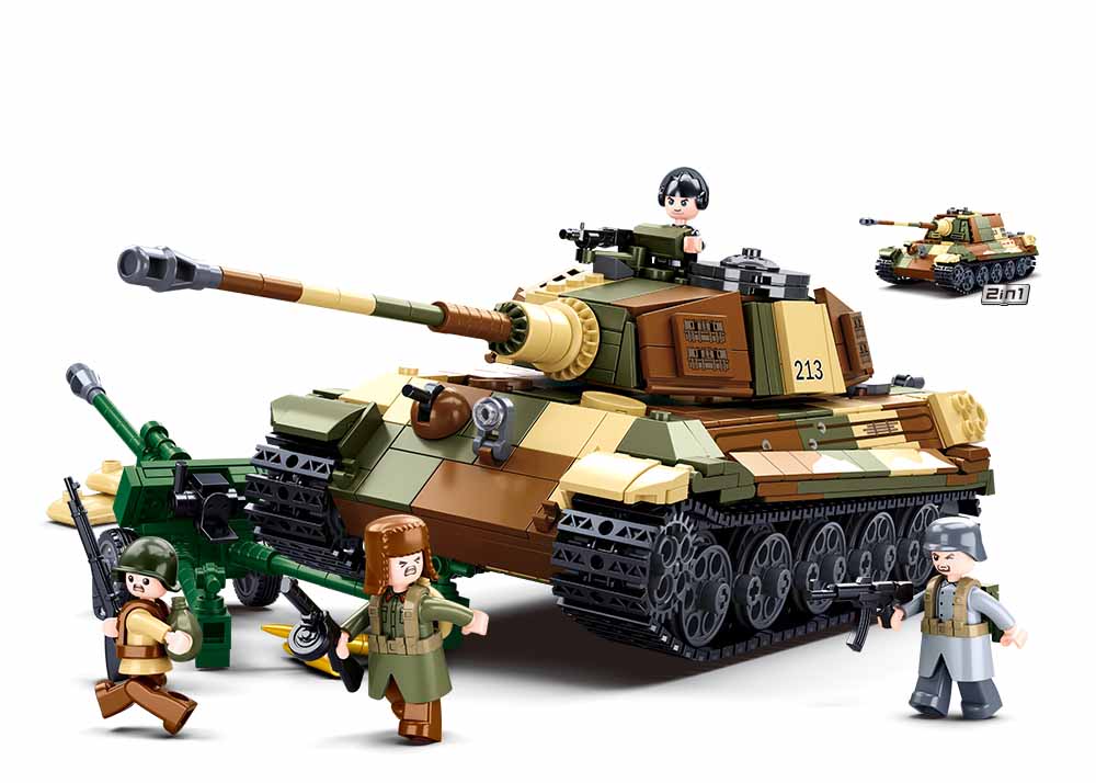 Sluban Bau- & Konstruktionsspielzeug Sluban M38-B0980 - Army Battle of Budapest - Großer Deutsche Panzer 2in1