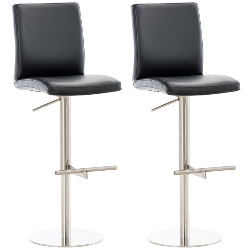 2er Set Barhocker Cadiz Kunstleder edelstahl