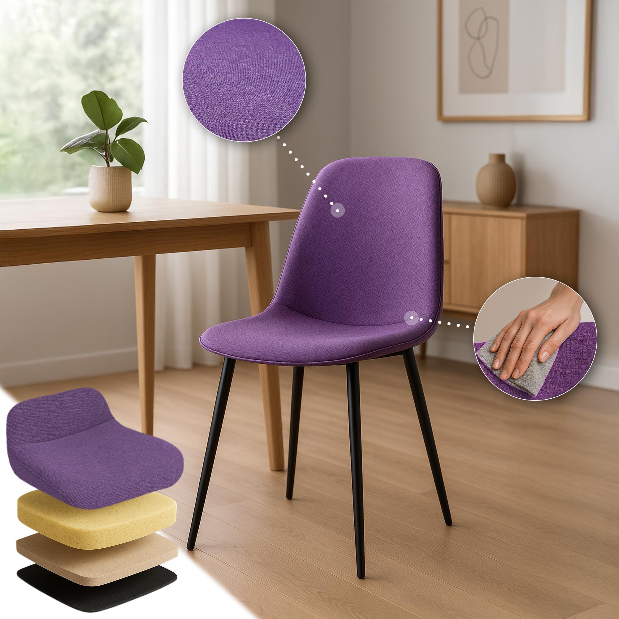2er Set Esszimmerstuhl Maryam Stoff