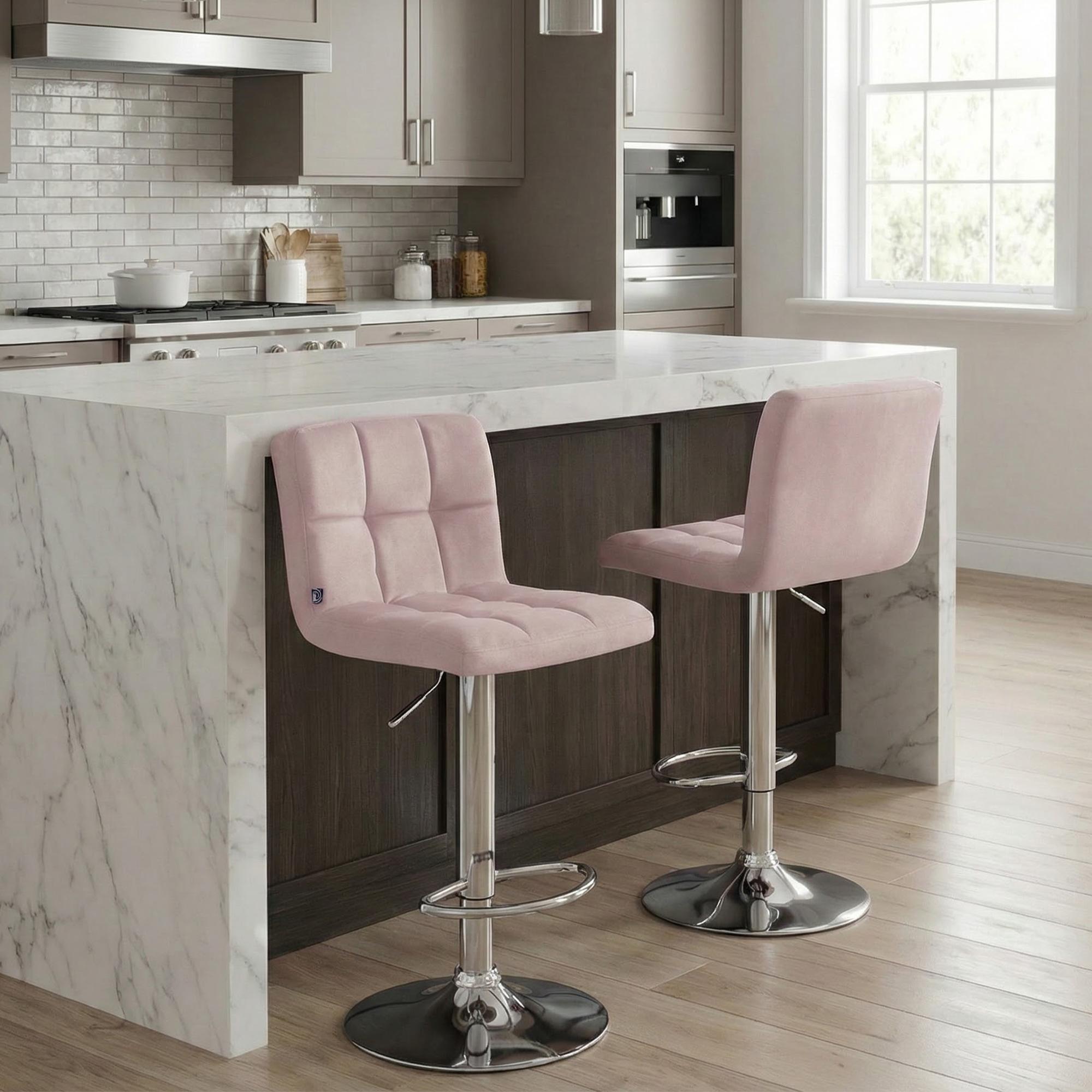 Barhocker Peru Samt chrom