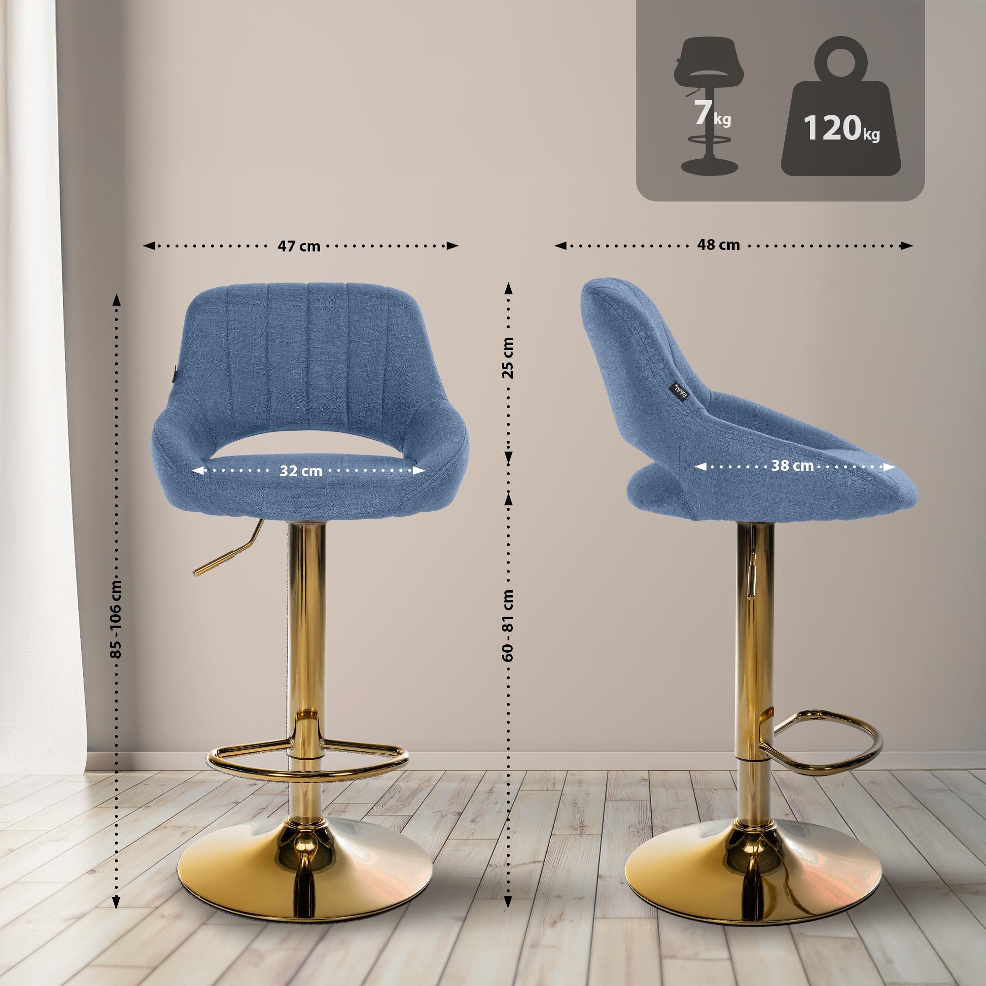 Barhocker Milet Stoff gold