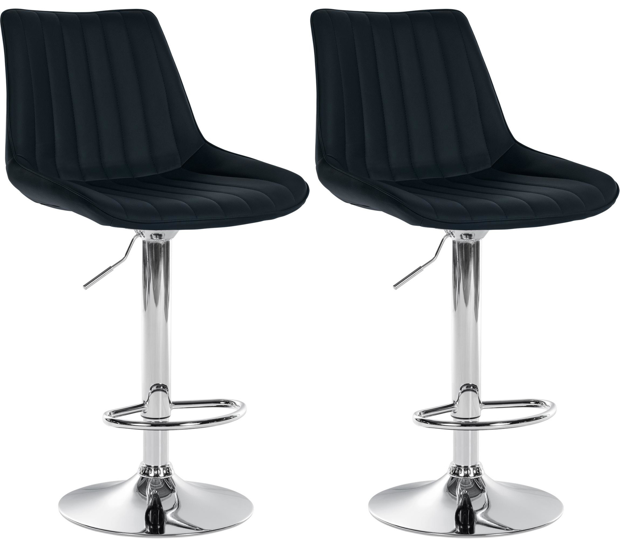 2er Set Barhocker Toni Kunstleder chrom
