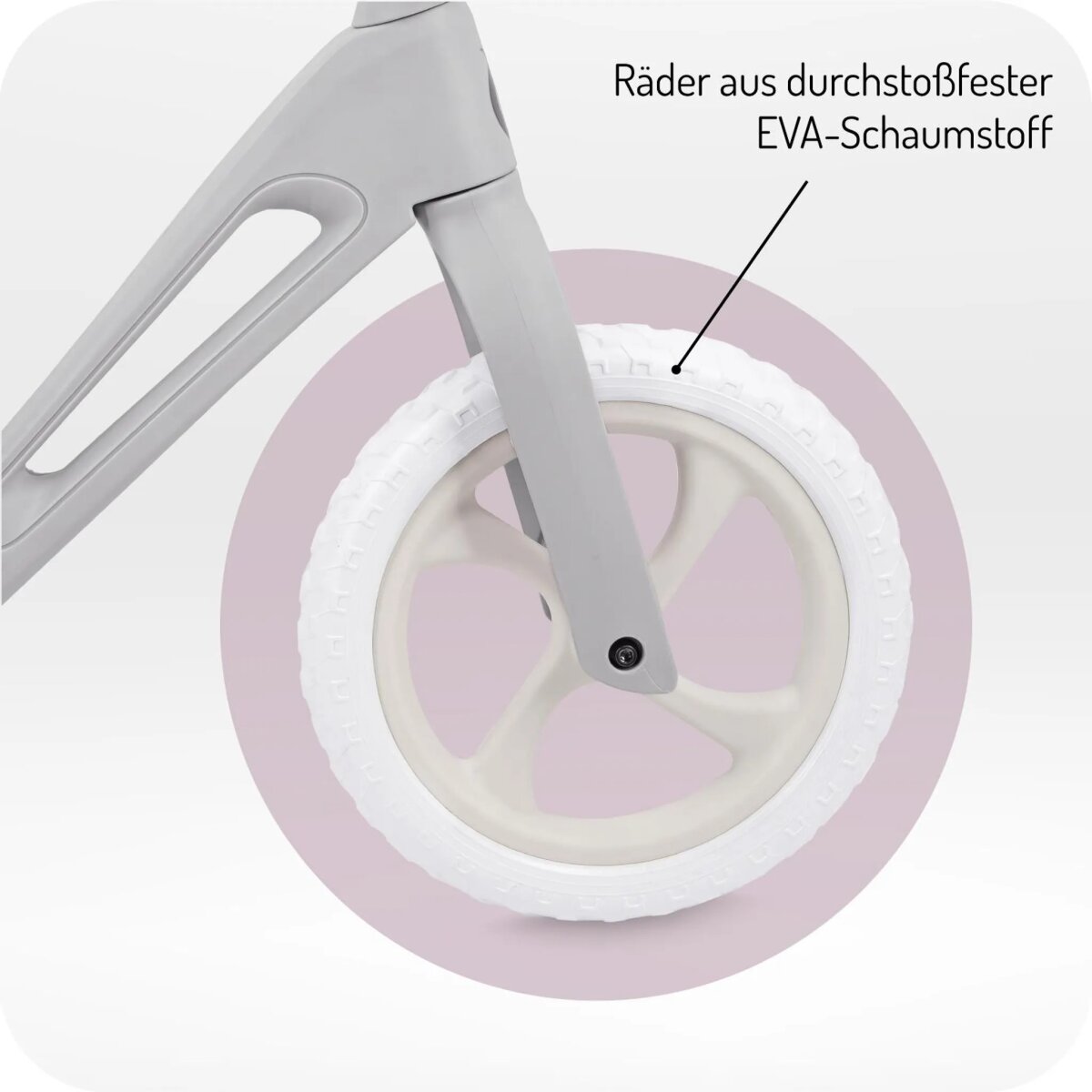 MoMi NORU – Kinder Laufrad 12 Zoll, faltbar per Knopfdruck, höhenverstellbar ohne Werkzeug, ab 2 Jahren, bis 25 kg – Grau