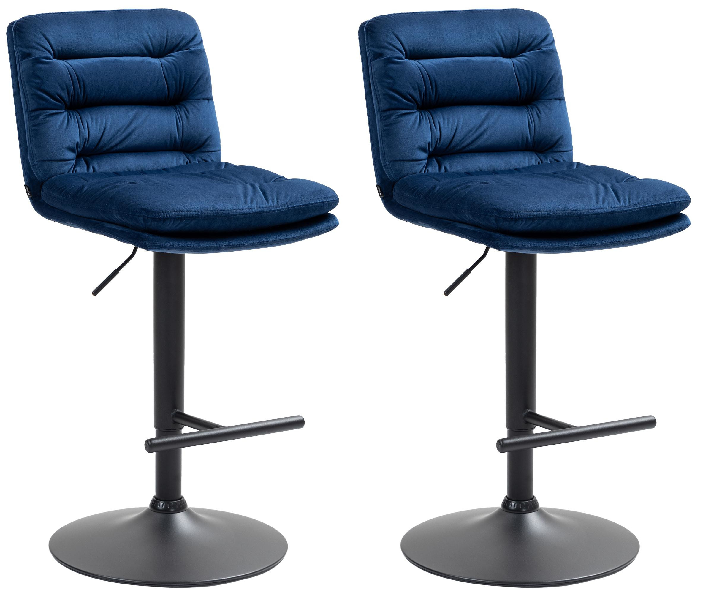 2er Set Barhocker Damar Samt schwarz