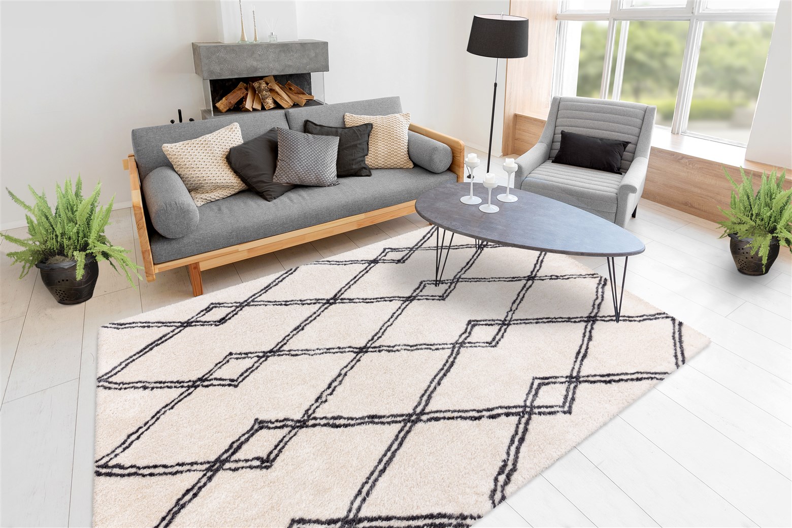 Teppich Orlando 125 Elfenbein 160cm x 230cm