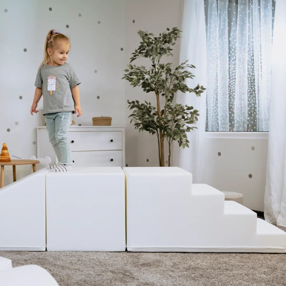 IGLU Softplay PEPI RER SIA IGLU Großes Party Set aus mehreren bunten Schaumstoff-Spielmodulen - Weiß - mit Rampe, Rutsche und Ballbecken,für Kinder – Ansicht 8