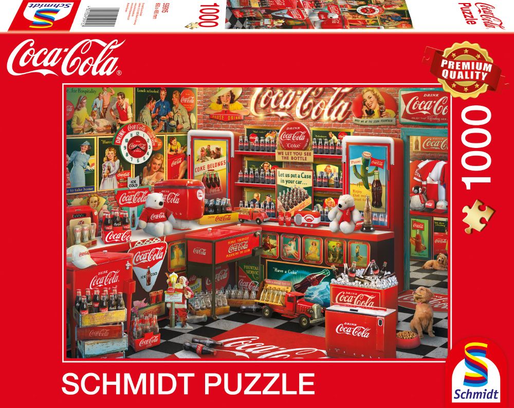 Schmidt Spiele GmbH Puzzles Coca Cola - Nostalgie-Shop - 1000 Teile Puzzle