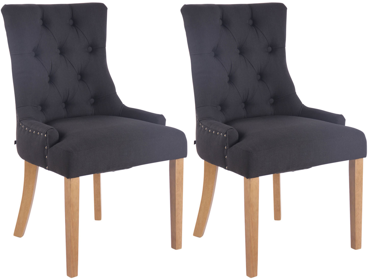 2er Set Esszimmerstuhl Aberdeen Stoff antik-hell