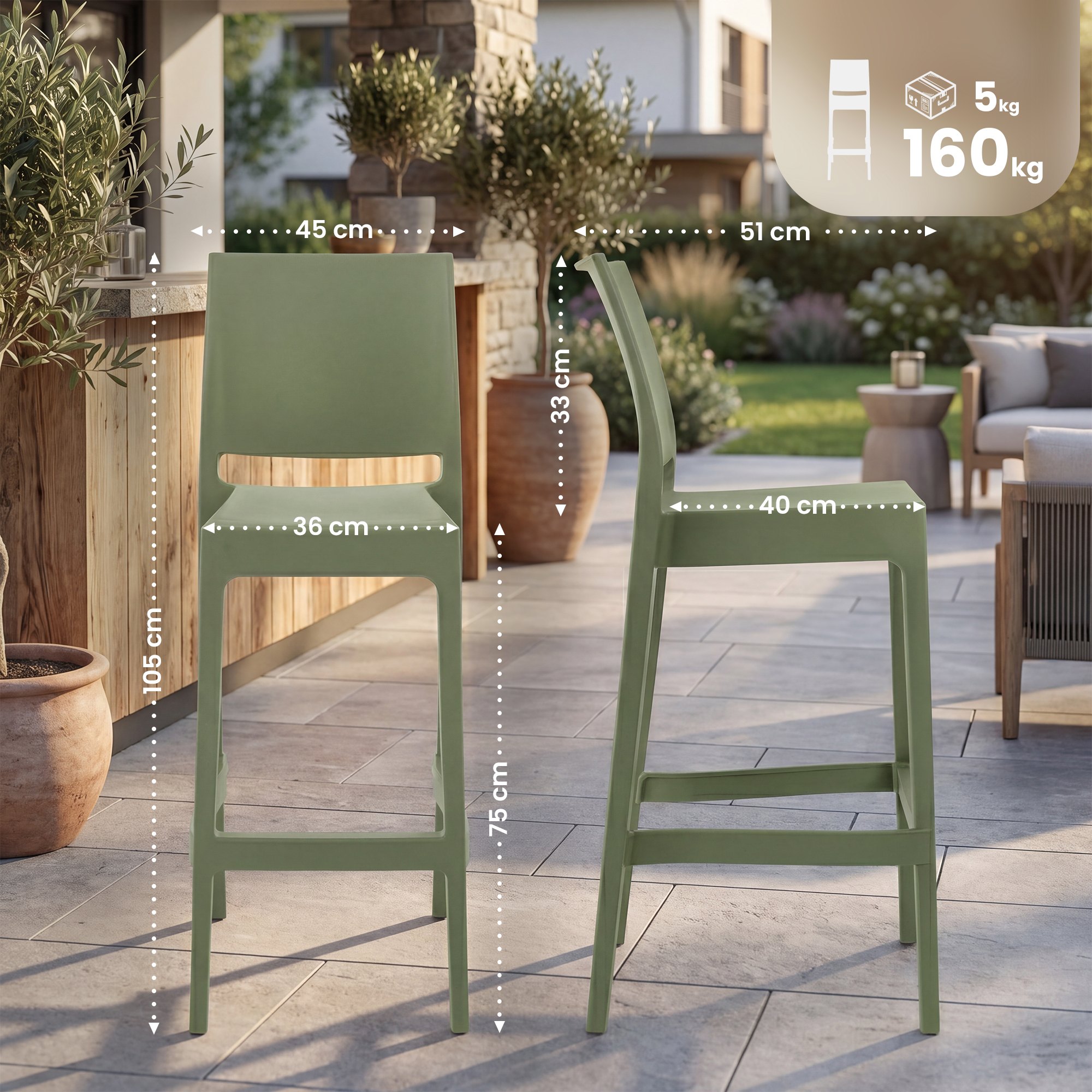4er Set Barhocker Maya