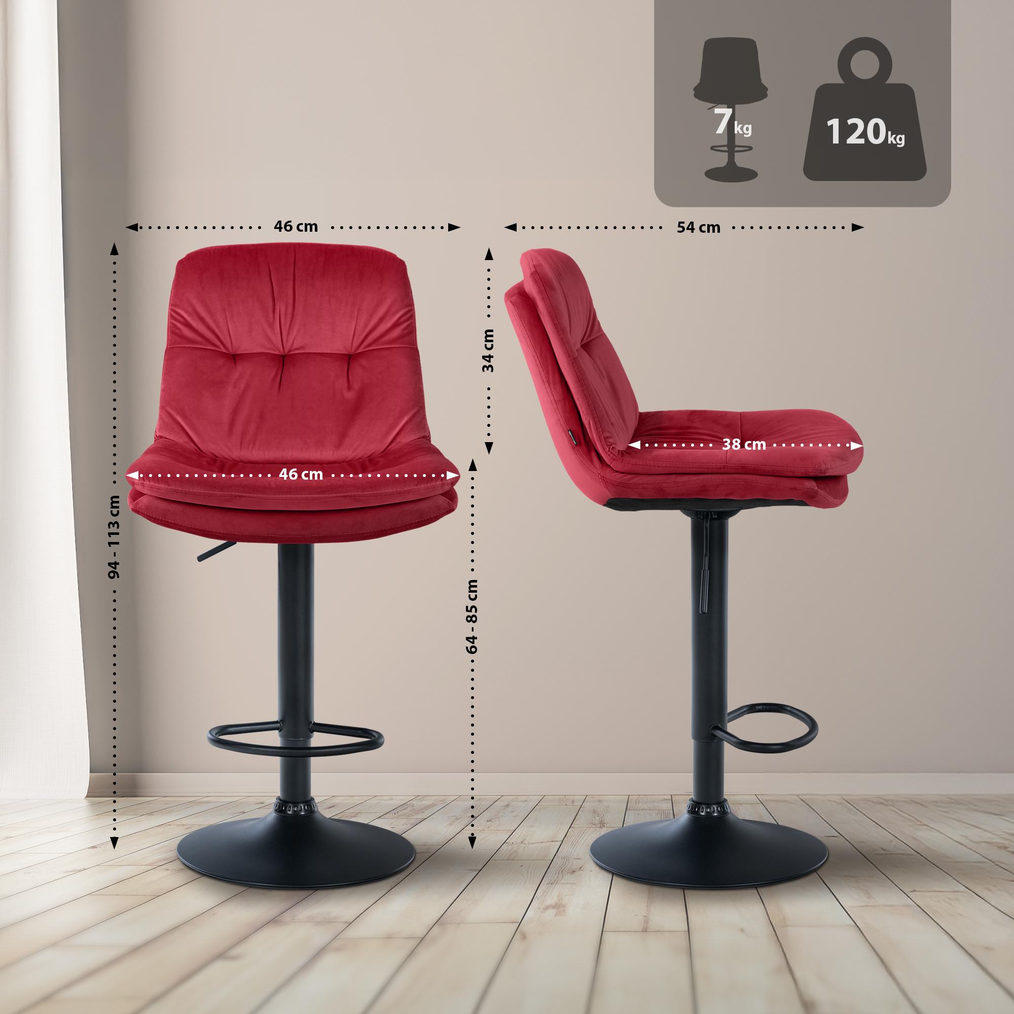 Barhocker Laurel Samt schwarz