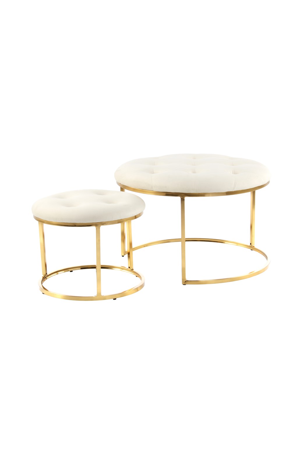 Hocker Hocker Becky 825 2er-Set Elfenbein / Gold