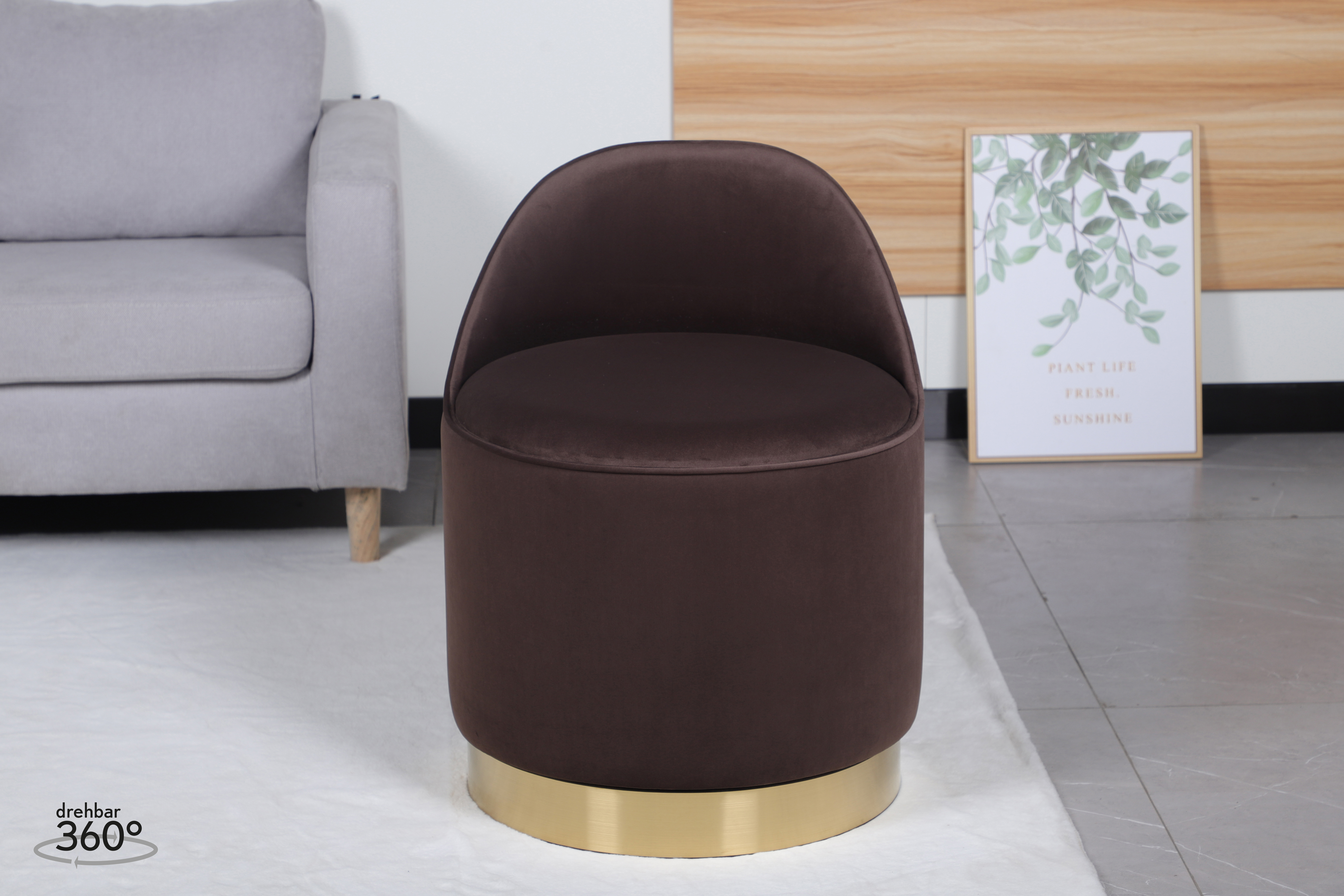 Eleganter Drehhocker in Braun