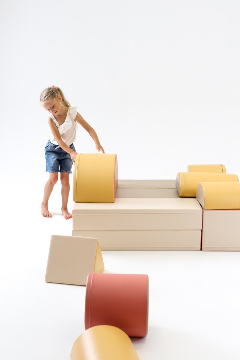 IGLU Softplay PEPI RER SIA IGLU SET 19X Fortress - Beige/Pastell-Pink/Grau/Honigfarben - Schaumstoffbaustein-Set Festung/Burg für Kinder – Ansicht 14