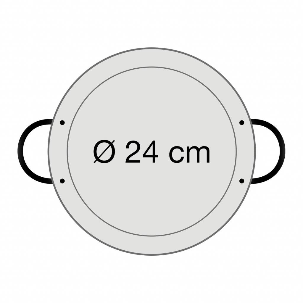 Original spanische Paelle Pfanne Typ 'Valencia' - leicht, Ø 24 cm, polierter Stahl, robust und preiswert: Ideal für Paella, Pfannen-/Reisgerichte
