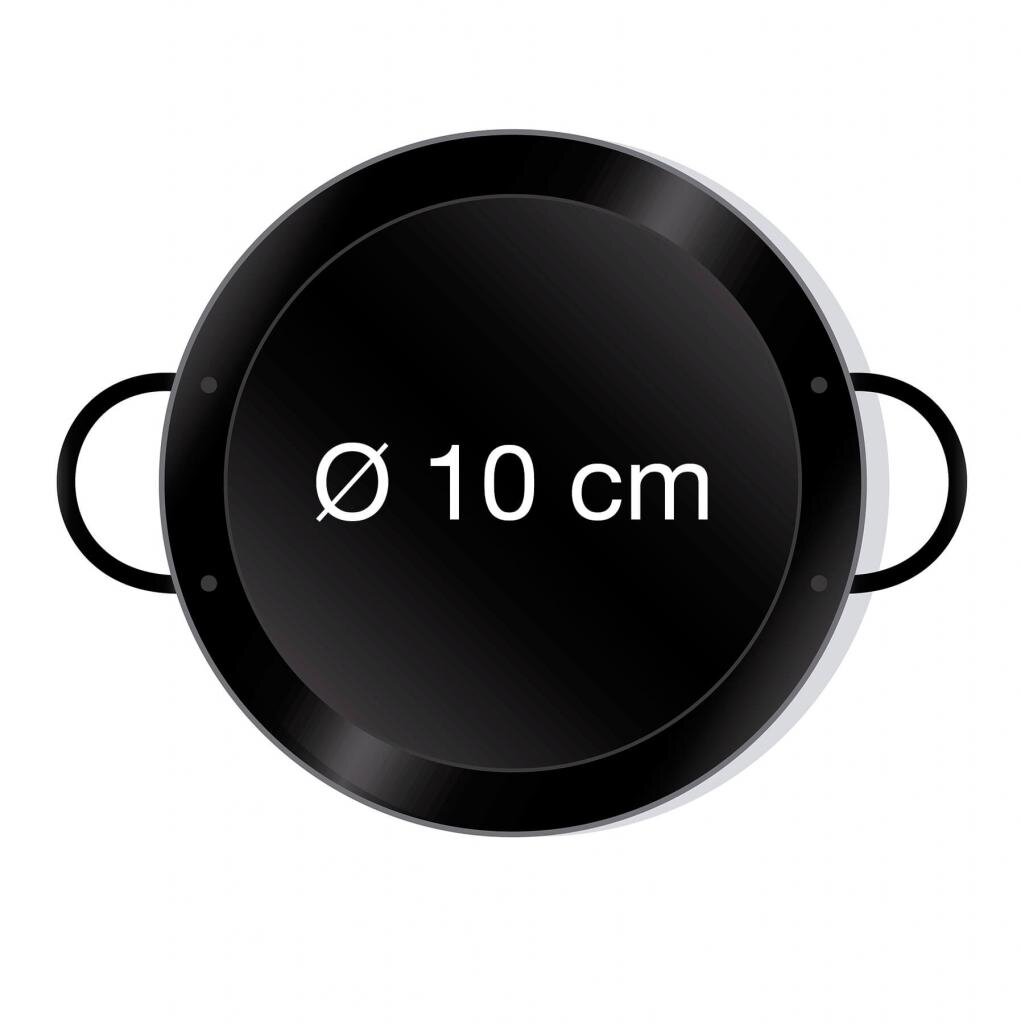 Leichte emaillierte Paella Pfanne Ø 10 cm mit Griffen - Universell einsetzbar und robust: Original spanische Paella Pfanne Typ Valenciana