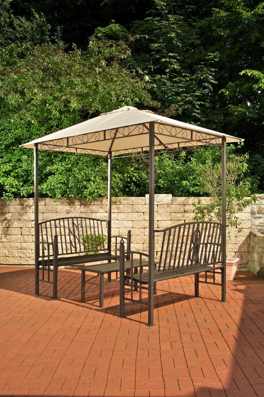 Pavillon mit 2 Bänken + Tisch