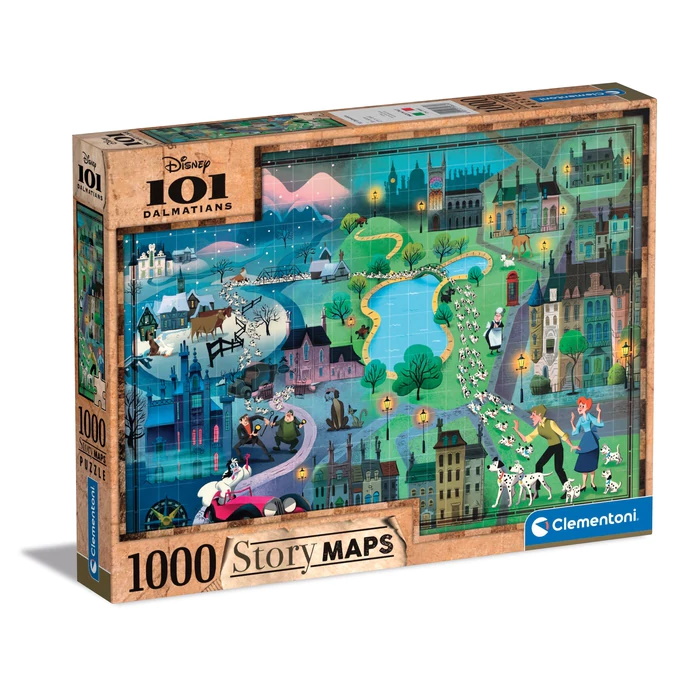 Clementoni Puzzles Clementoni 39665 - 1000 Teile Puzzle - 101 Dalmatiner - Disney Maps