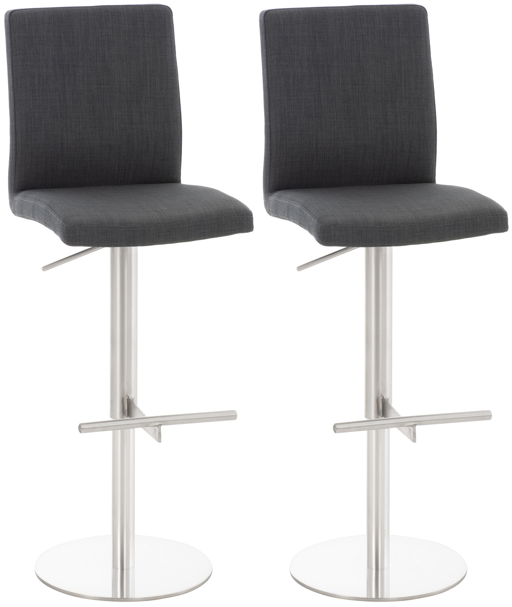 2er Set Barhocker Cadiz Stoff edelstahl