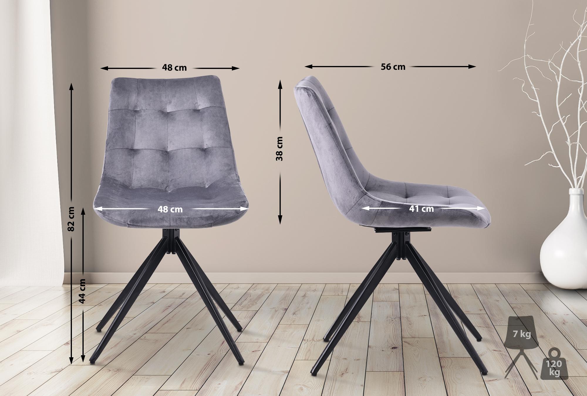 2er Set Esszimmerstuhl Merna Samt