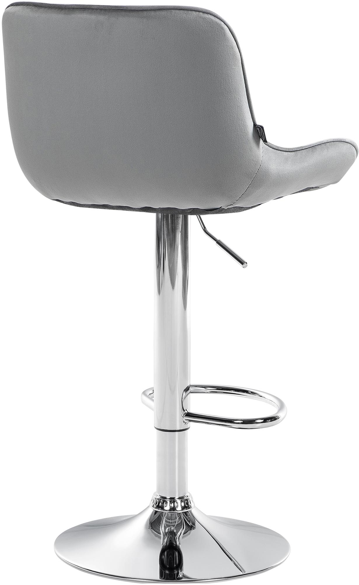 2er Set Barhocker Vonore Samt chrom