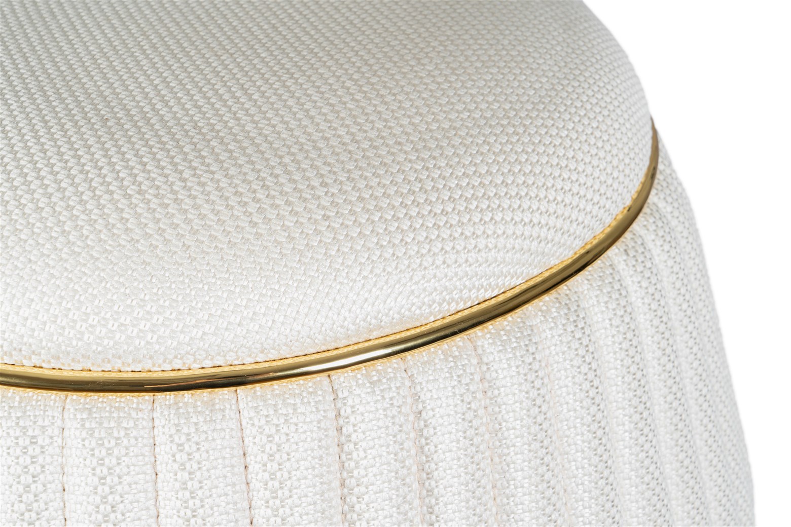 Eleganter Hocker Elfenbein / Gold