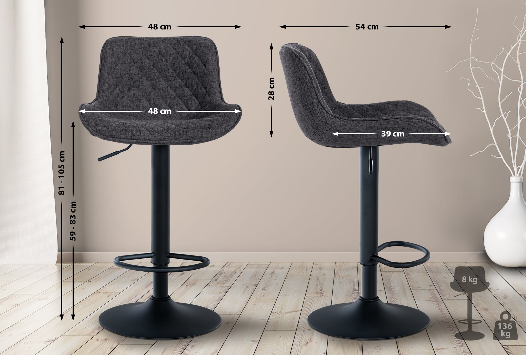 Barhocker Minosa Stoff