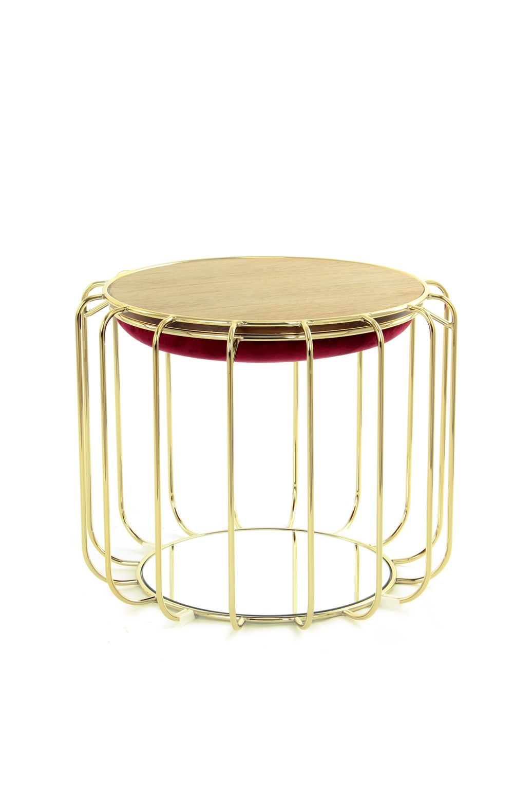 Beistelltisch Beistelltisch / Pouf Comfortable 110 Rot / Gold