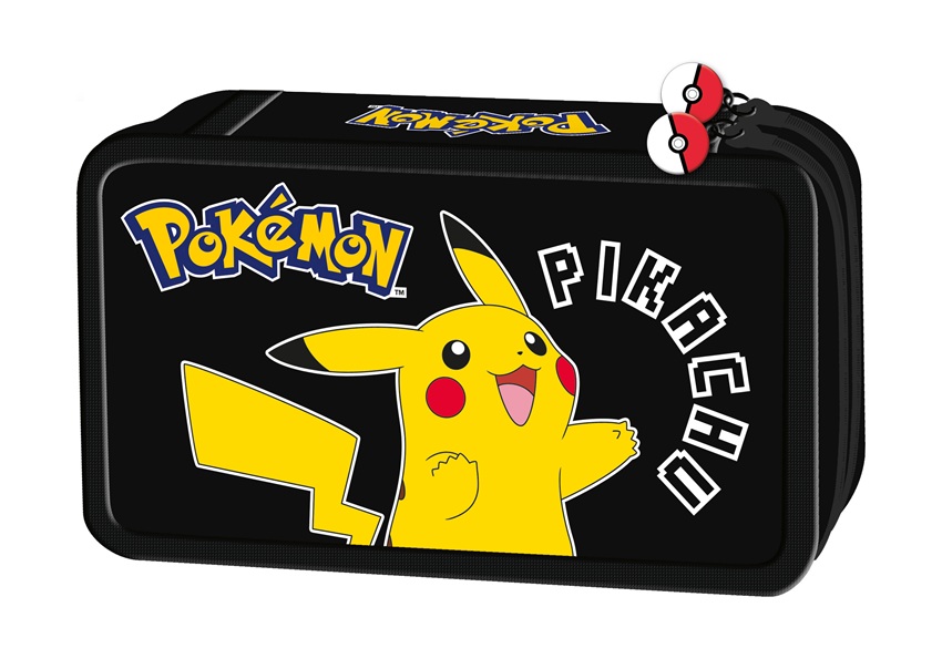 St. Majewski Schreibwaren Pokémon - Mäppchen mit 2 Fächern und Inhalt - 20 cm