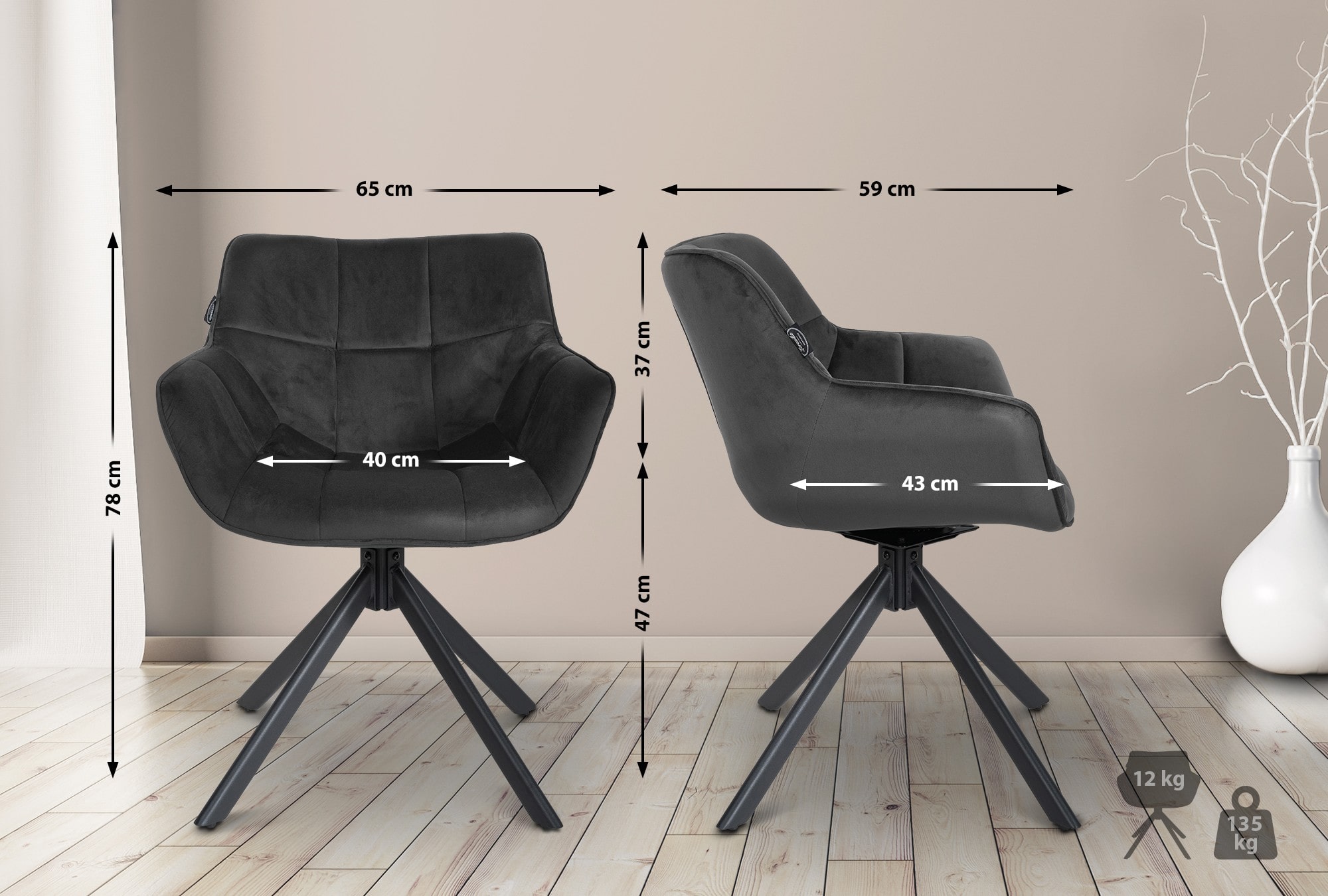 Stuhl Westport Samt