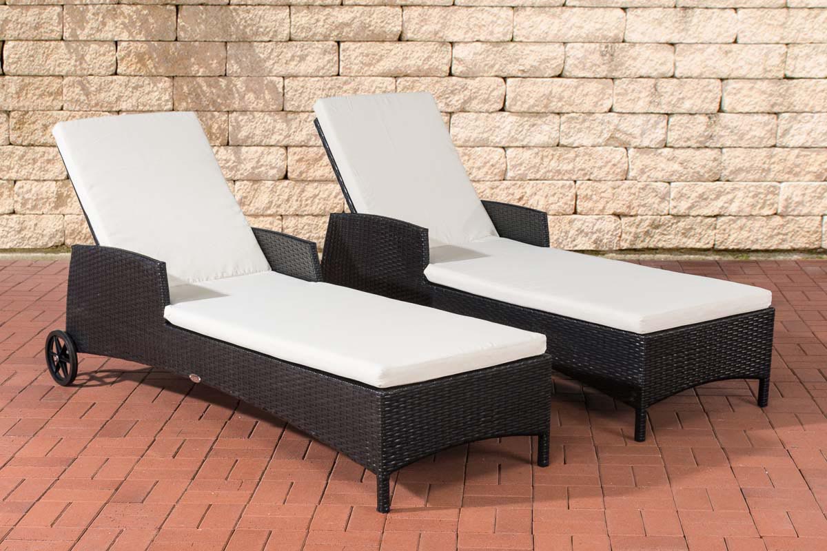 2xSonnenliegen Turin Cremeweiß